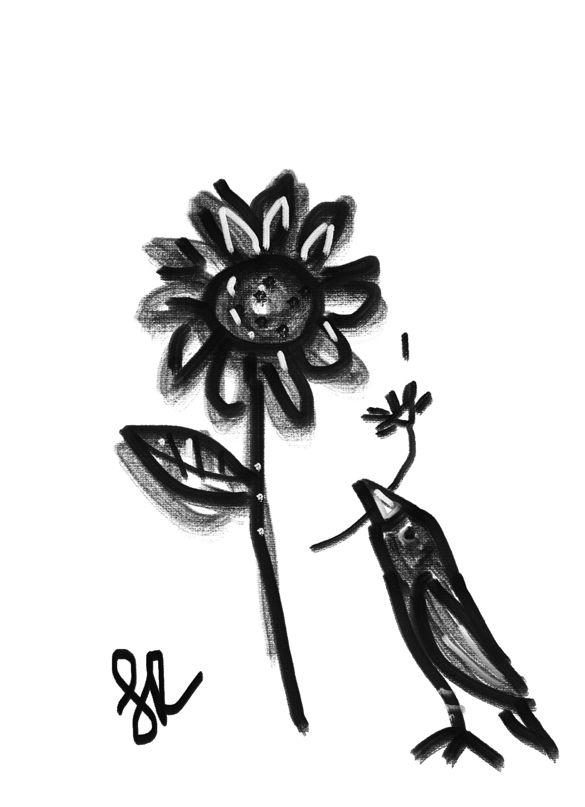 Bird and Sunflower