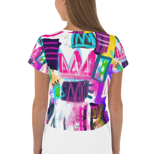 Pool Party All-Over Print Crop Tee