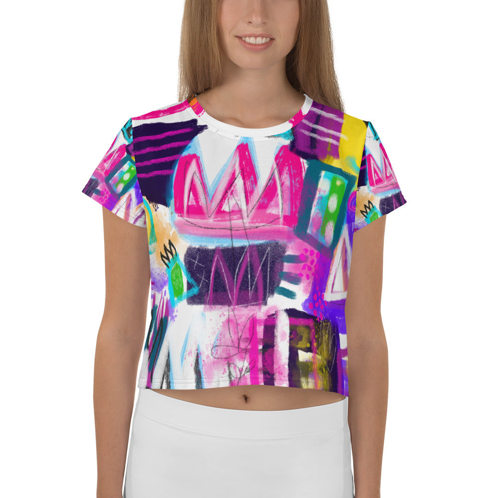 Pool Party All-Over Print Crop Tee