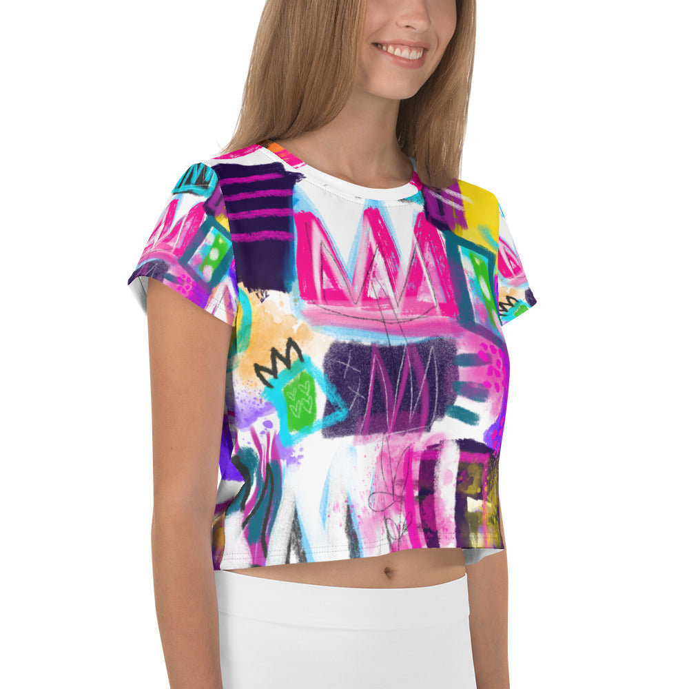 Pool Party All-Over Print Crop Tee