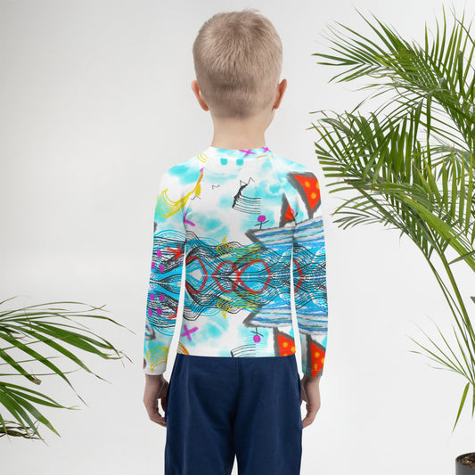 On The Boat Kids Rash Guard