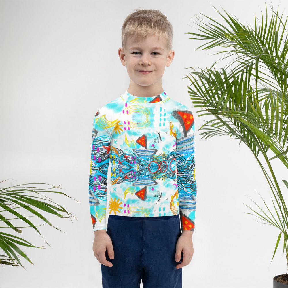 On The Boat Kids Rash Guard
