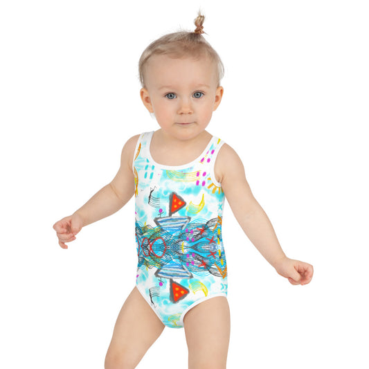 On The Boat All-Over Print Kids Swimsuit