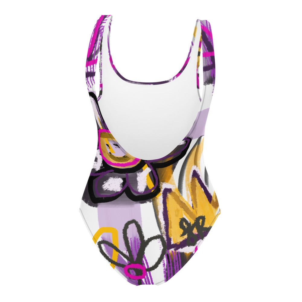 Happy Flower One-Piece Swimsuit
