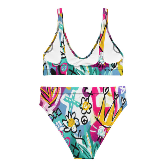 Pop Party Recycled high-waisted bikini