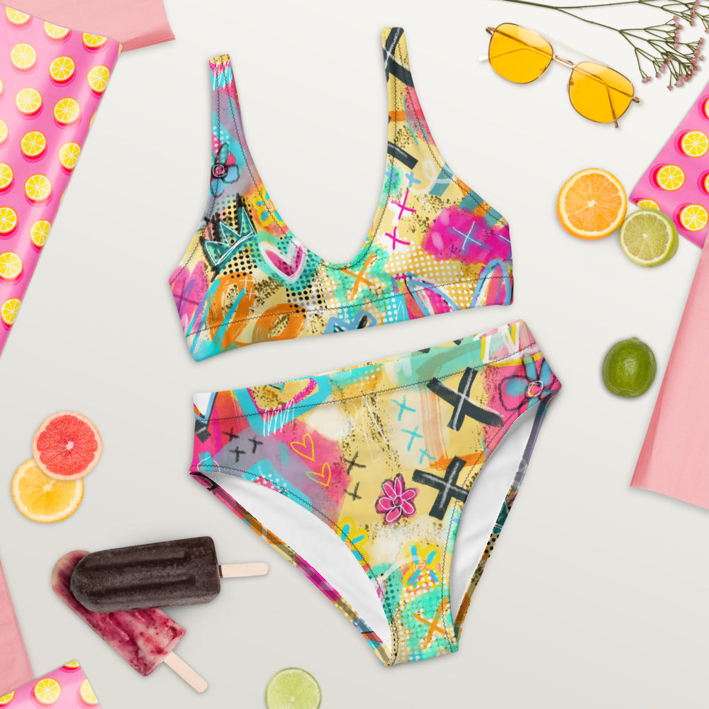 Born In The 80’s Recycled high-waisted bikini