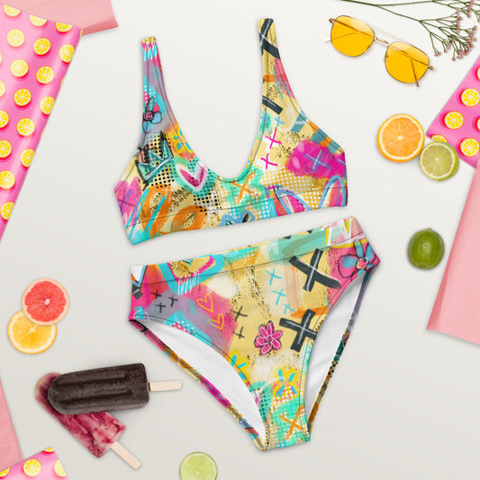 Born In The 80’s Recycled high-waisted bikini