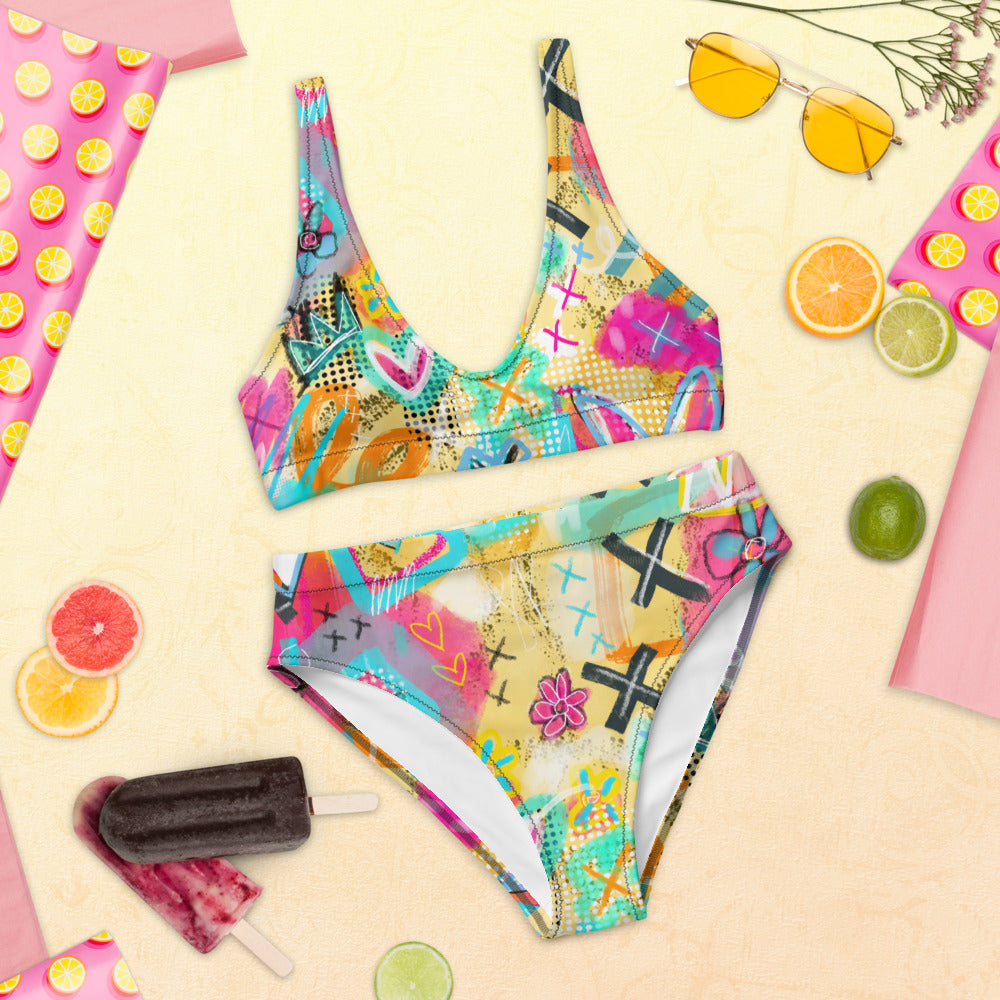 Born In The 80’s Recycled high-waisted bikini