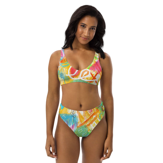 Heat Wave Recycled high-waisted bikini