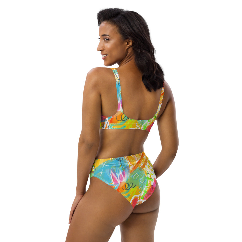 Heat Wave Recycled high-waisted bikini