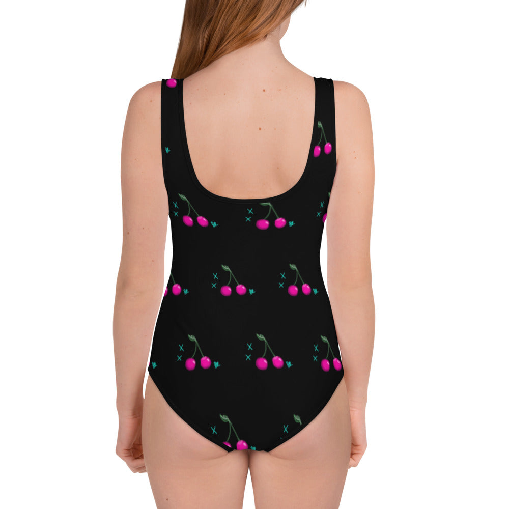 Cheeky Cherry All-Over Print Youth Swimsuit