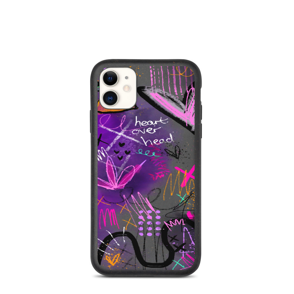 Heart Over Head Biodegradable phone case