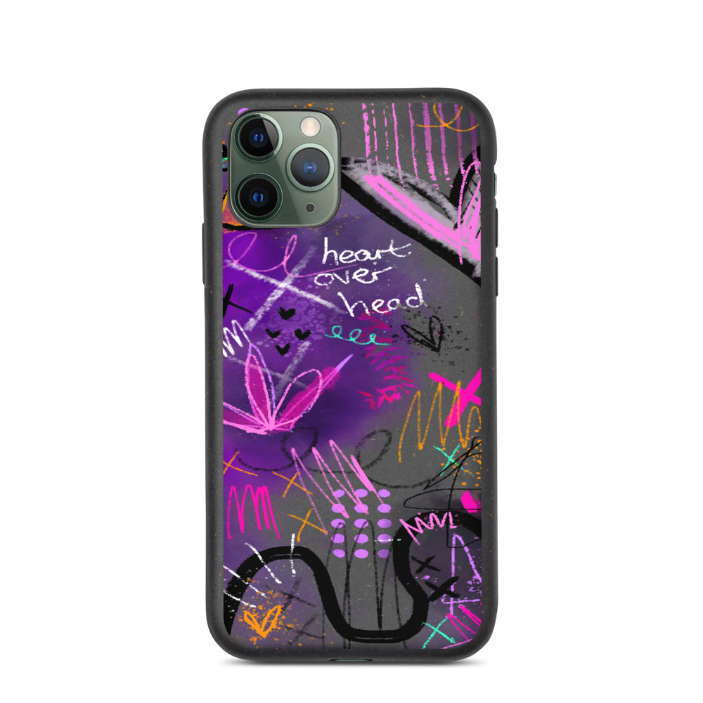 Heart Over Head Biodegradable phone case