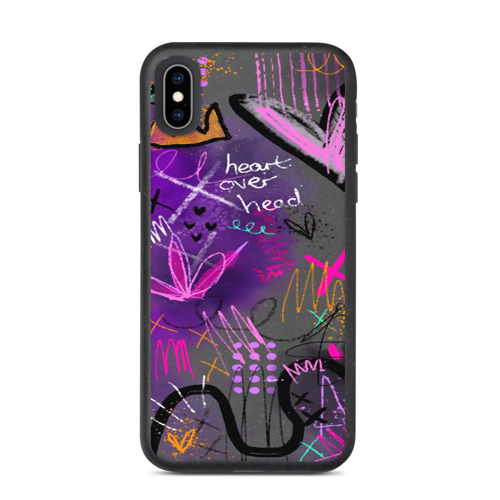 Heart Over Head Biodegradable phone case