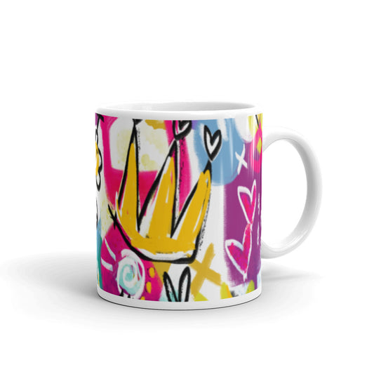 Pop Party White glossy mug