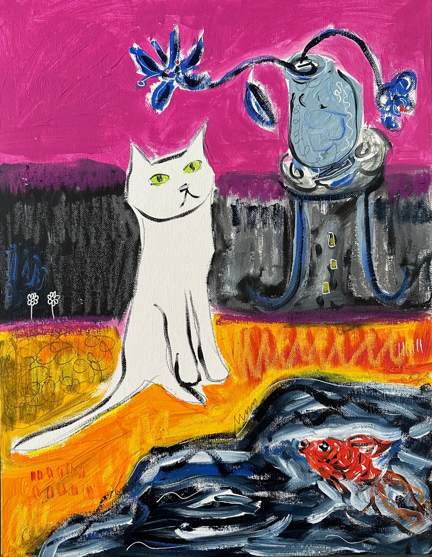 White Kitty After Dusk