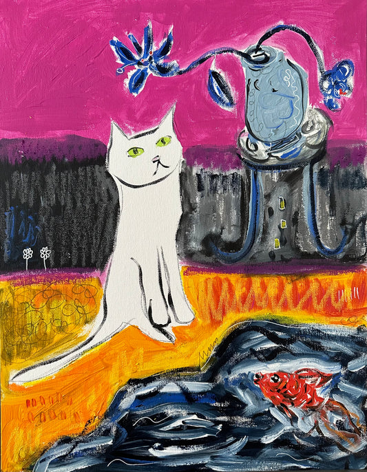 White Kitty After Dusk