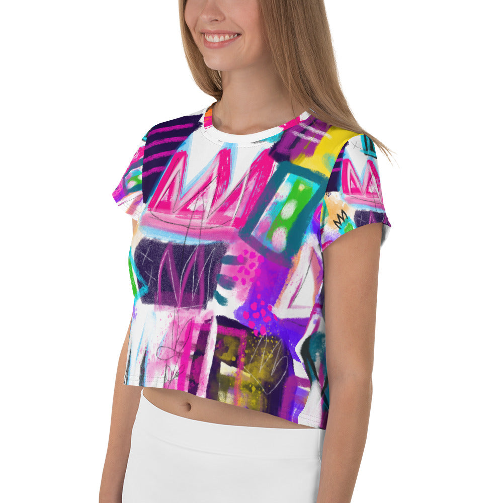 Pool Party All-Over Print Crop Tee