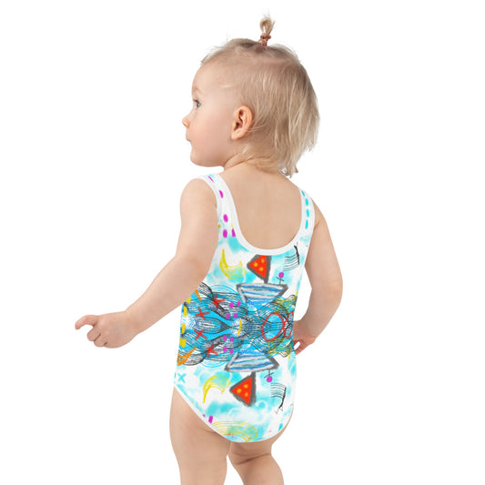 On The Boat All-Over Print Kids Swimsuit