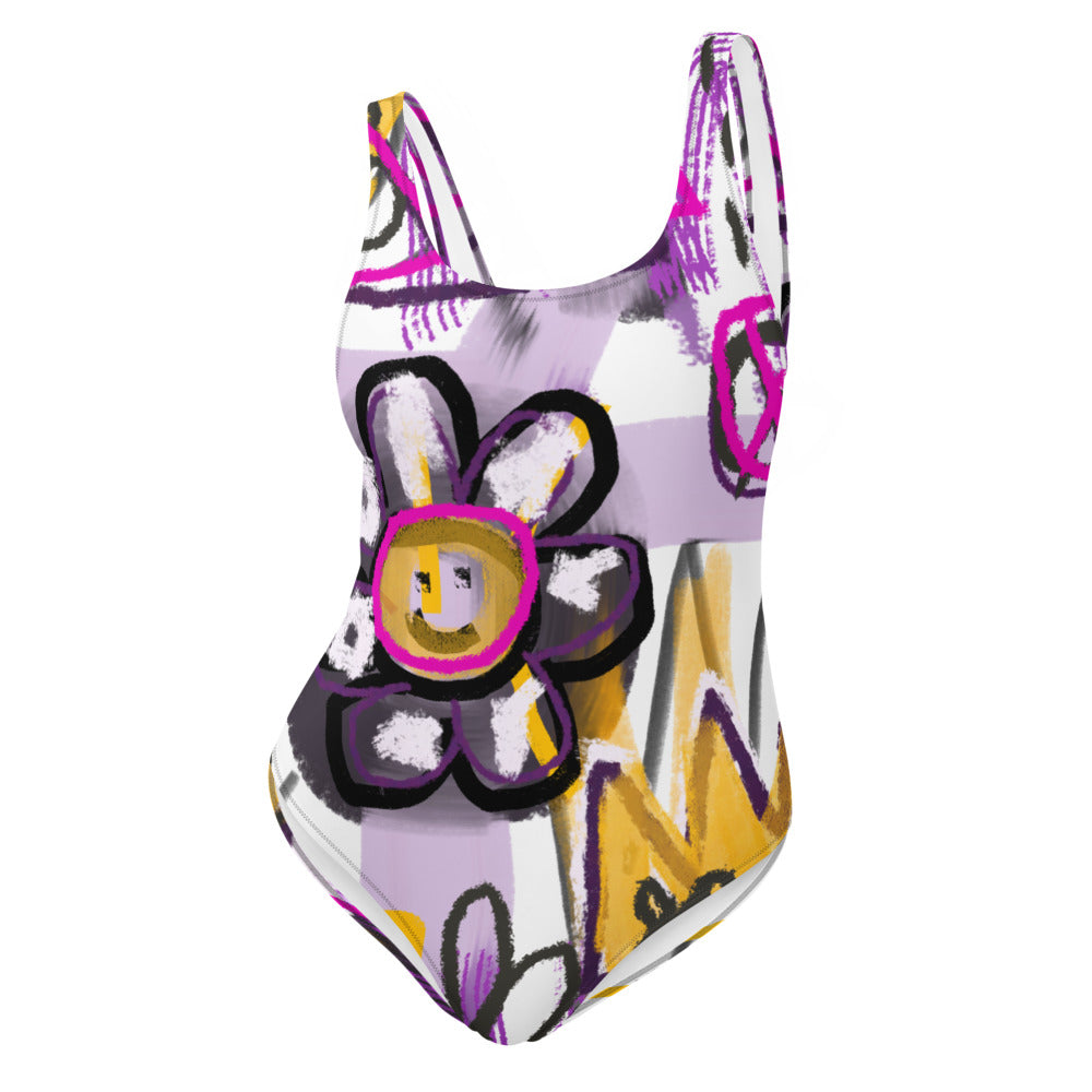 Happy Flower One-Piece Swimsuit