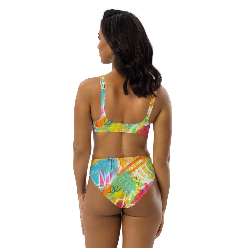 Heat Wave Recycled high-waisted bikini