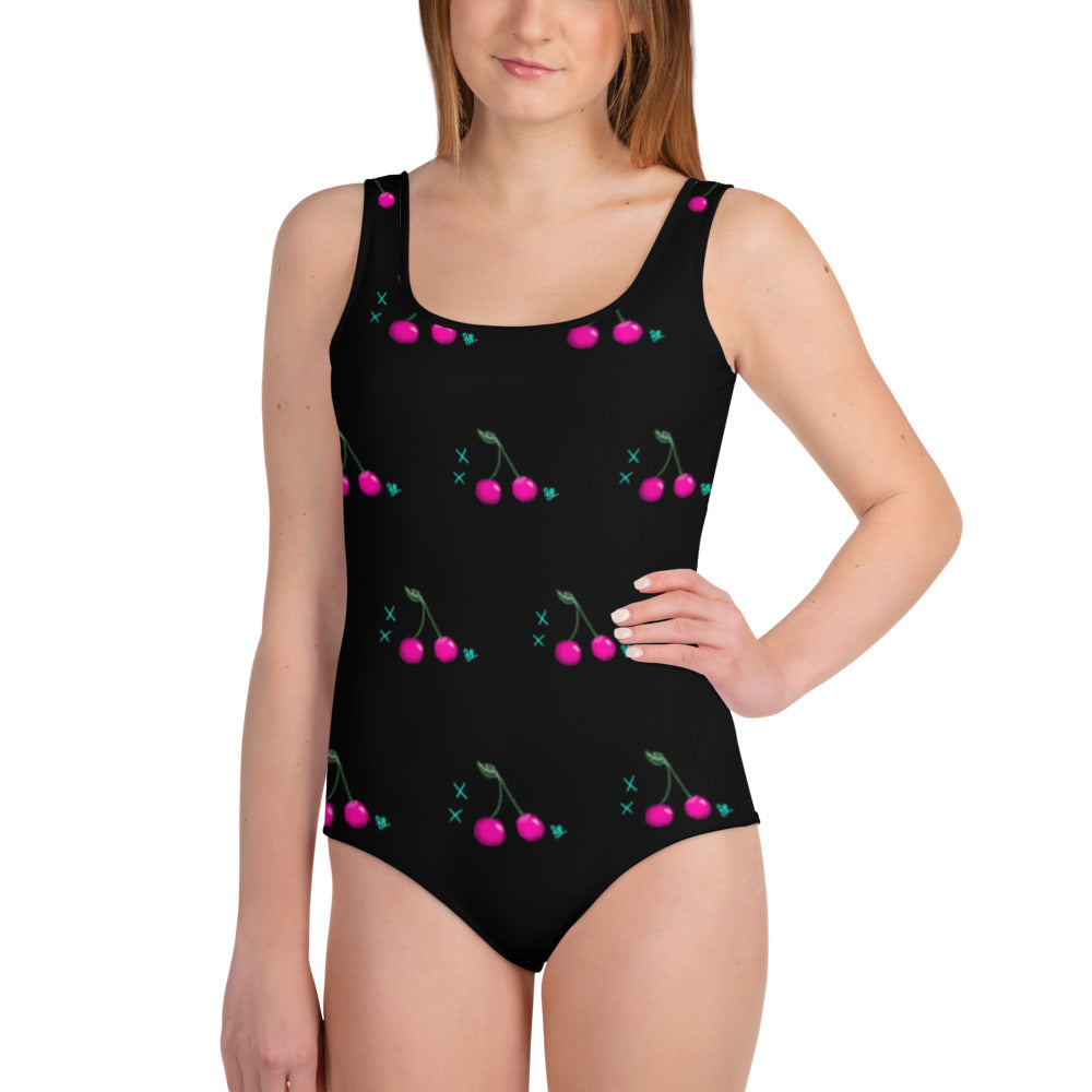 Cheeky Cherry All-Over Print Youth Swimsuit