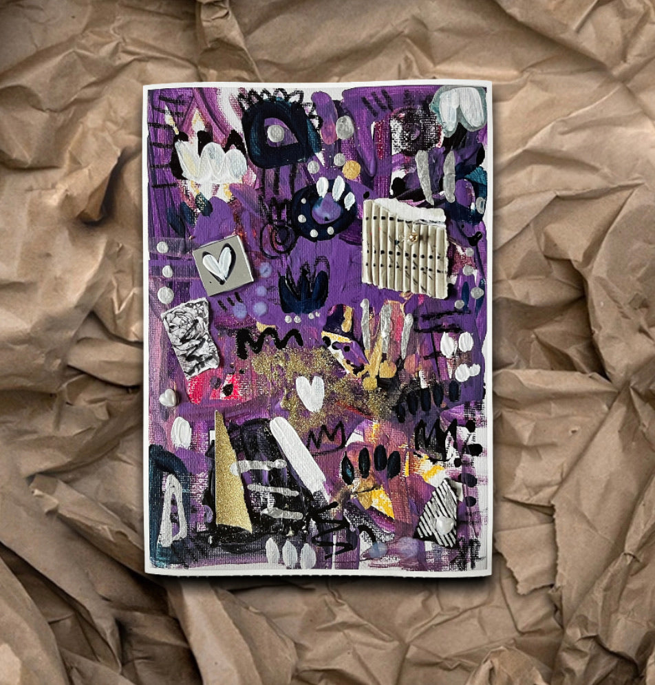 Purple Mixed Media A3 Art Print